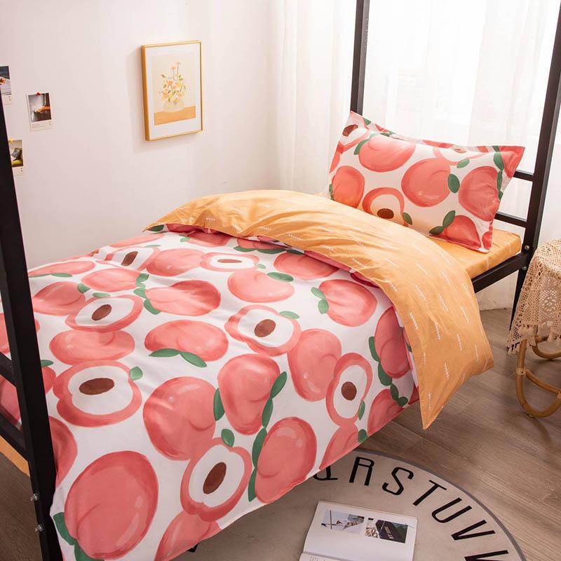 Three-piece Cotton Bed Linen Quilt Cover Pillowcase Bed Sheet Single Bed Set