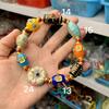 Tibetan Style Enamel Beaded Bracelet, Multicolor Vintage Gold-Plated Ethnic Jewelry,Handmade Enamel Charm Bracelet