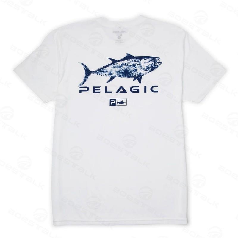 Pelagische Angelbekleidung Outdoor Sonnenschutz Schnelltrocknend Eis Seide Kurzarm Rundhals Hemd T-Shirt Herren