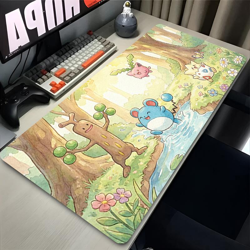 Mouse Pad Gaming PC Accessories Eevee Gamer Cabiner Keyboard Rug XXL P-pokemon Desktop Mouse Mat Carpet Kawaii Rubber Mousepad