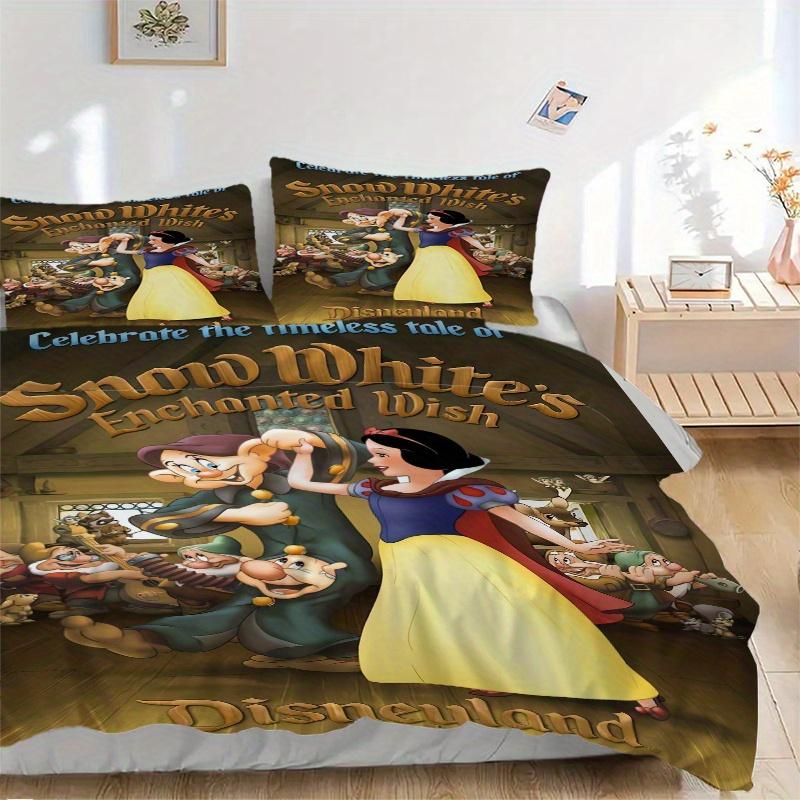 

3pcs Snow White s Enchanted Wish Bedding Set - 1 Soft Quilt Cover + 2 Pillowcases, Machine Washable - Suitable for All Seasons, Perfect Gift for 135x200cm