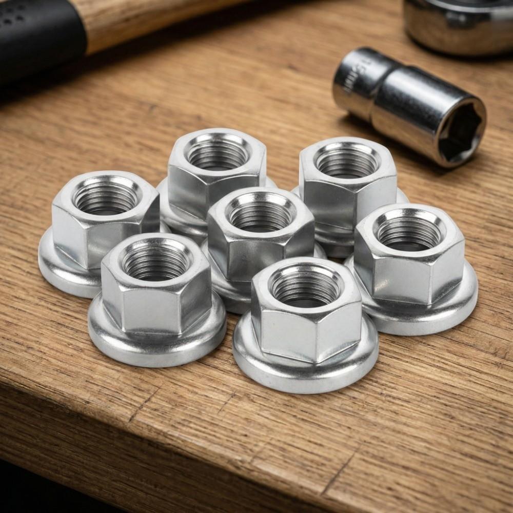 8PCS Steel Bike Wheel Axle Nuts Bike Wheel Hub Nut  Bicycle Wheel Axle Repair and Replacement