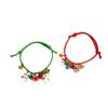 Christmas Elk Bell Couple Bracelet, Cartoon Oil Drip Adjustable Santa Cane Bracelet