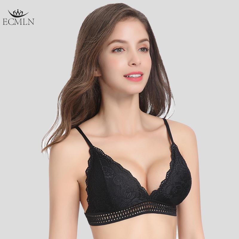 Französischer Stil-BH, nahtloser tiefer V-Spitzen-BH, kabellose dünne Unterwäsche, sexy Soft-BH
