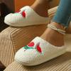 Cozy Winter Cotton Slippers - Watermelon Design, Non-Slip Sole for Men & Women