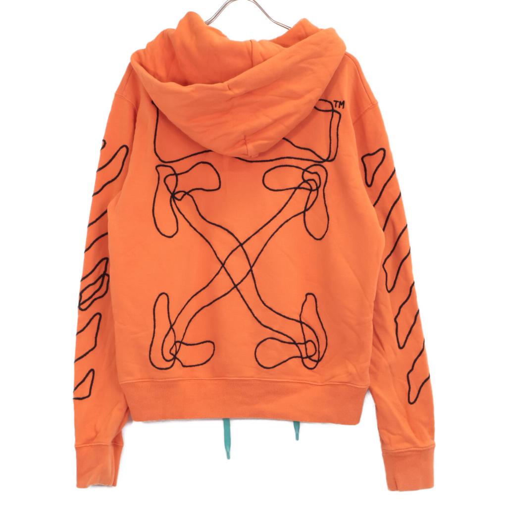 OFF-WHITE OMBB034F19E30011 19AW Orange ABSTRACT ARROWS SLIM HOOD tops M OrangeUsed