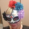 Flowers Mexican Day of The Dead  Mask Fashion Flower Wearing Ghost Mask  Halloween Prom
