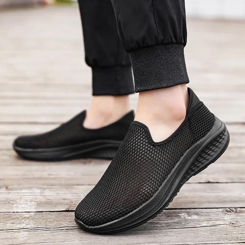 Breathable Mesh Men's Casual Shoes Summer Lightweight Sport Shoes Outdoor Couples Half Shoes Non-slip Running Walking Sneakers