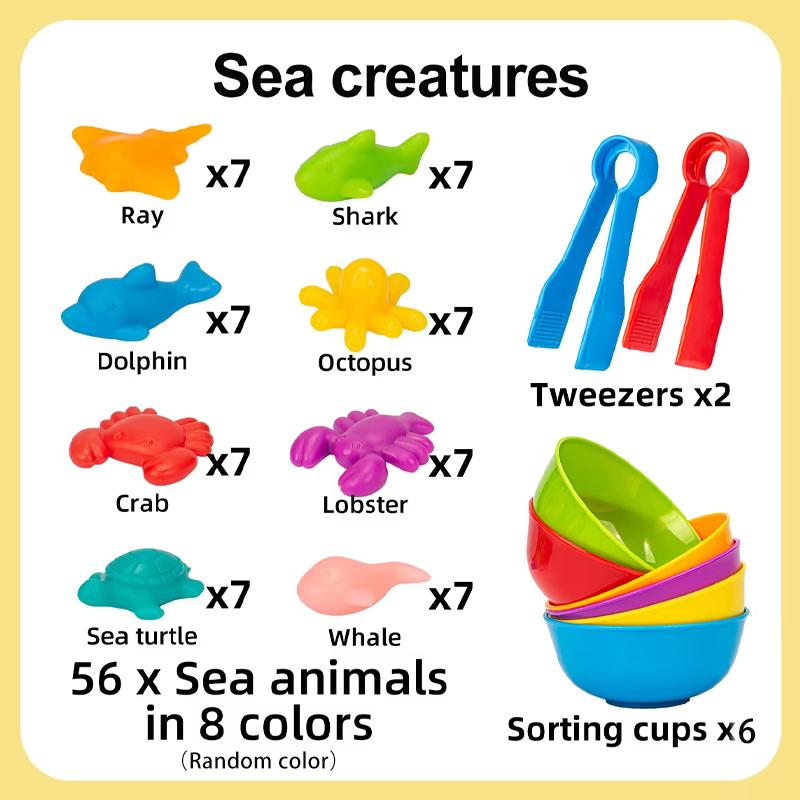 Counting Animal Sorting Toys for Toddlers Preschool Learning Activities for Math Color Cognition Montessori Baby STEM Toys Gifts