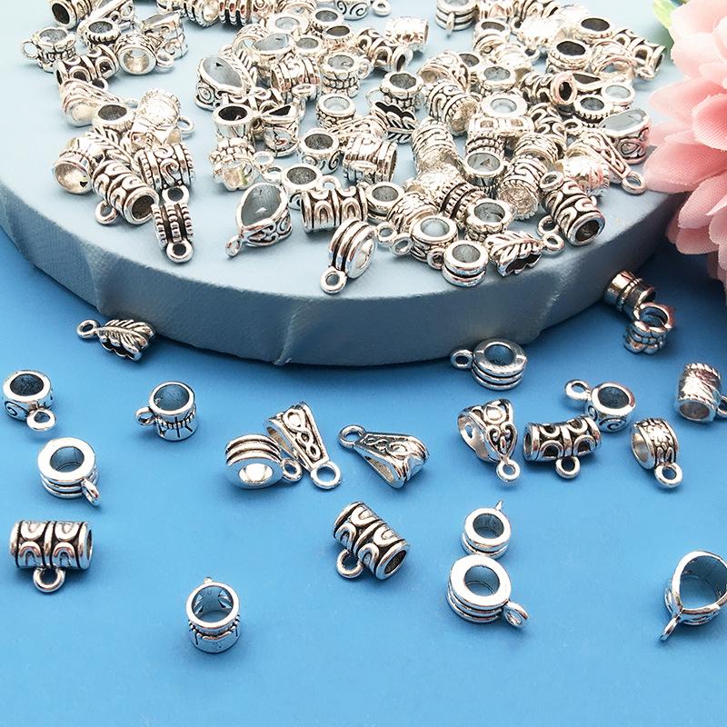 1 4Mm Large Hole Tee Hanging Head Pendant Buckle Handmade Diy Silver, Bracelet Jewelry Accessories