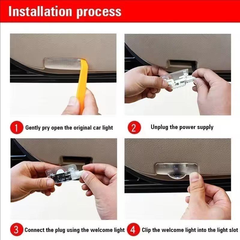 2Pcs LED Car Door Logo Projector Lamps Welcome Light For Toyota Corolla Yaris Aygo Prius RAV4 Crown CHR Camry Auris Verso