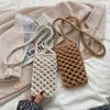 Borsa Portafoglio per Telefono Portatile alla Moda Intrecciata Vuota Monocolore Borsa per Cellulare Uncinetto Leggera Borsa a Spalla Borsa a Mano Regali