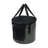 Cloth Folding Bucket with Mesh Pouch Portable Draining Basket Water Container for Outdoor Camping Fishing Car Washing