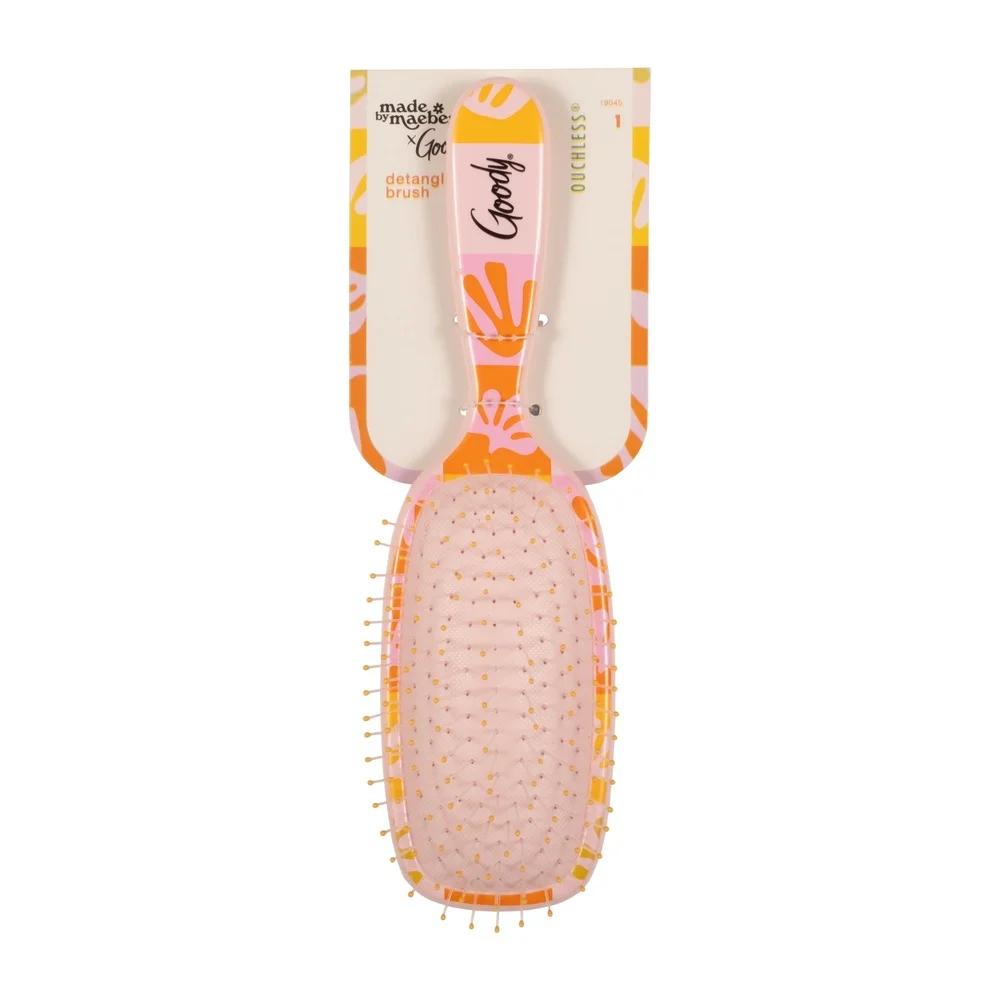 Ouchless Detangler Brush Cushion Brush All Hair Types Ergonomic Handle Tangle Free Styling Ball Tipped Nylon Bristles