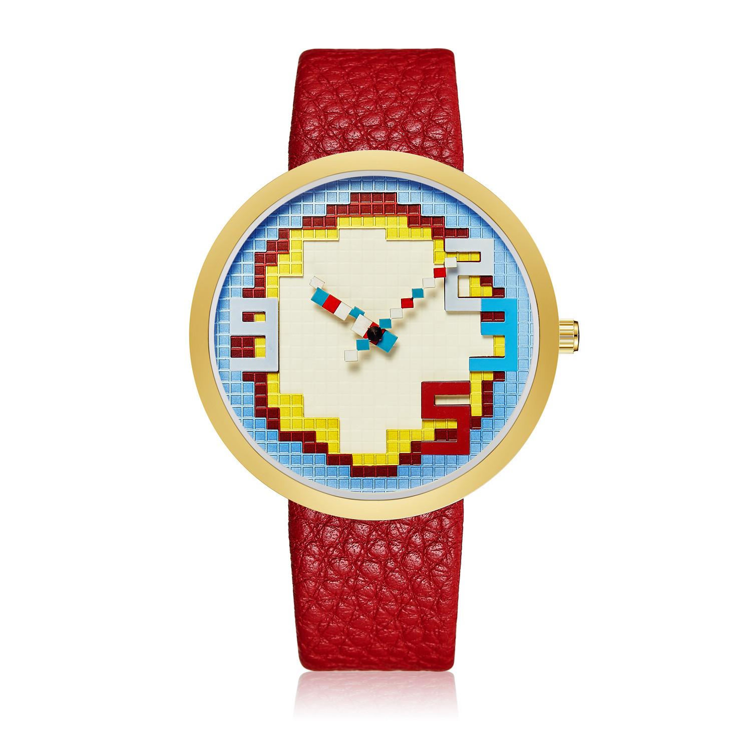 Fashion Trend Watch Mosaic Stereo Dial Neutral Watch E-Commerce красный