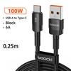 Toocki 6A USB To Type C Cable for Huawei Xiaomi PD 100W Fast Charging Charger USB C Data Cord Quick Charge for Samsung Oneplus 5