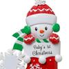Babys First Christmas Ornament Vibrant Color with Hanging Rope Snowman Design Acrylic Christmas Ornament