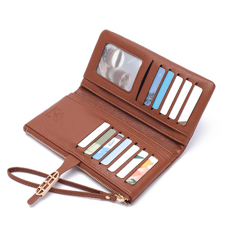 Women's Long Wallet PU Small Fresh Simple Solid Color Zipper Women's Handbag Convenient Wallet