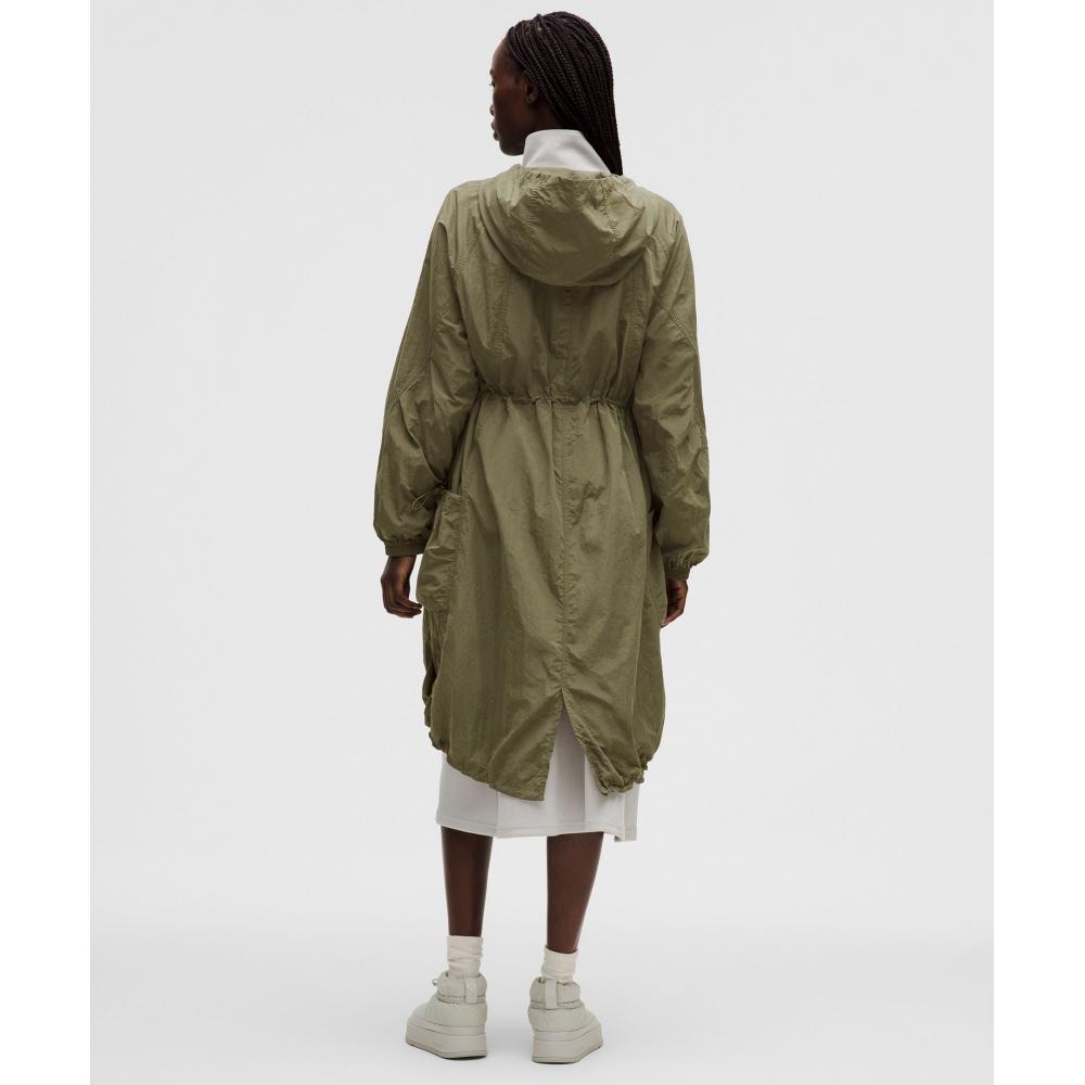 Lululemon Lightweight Woven Long Jacket Bay Leaf