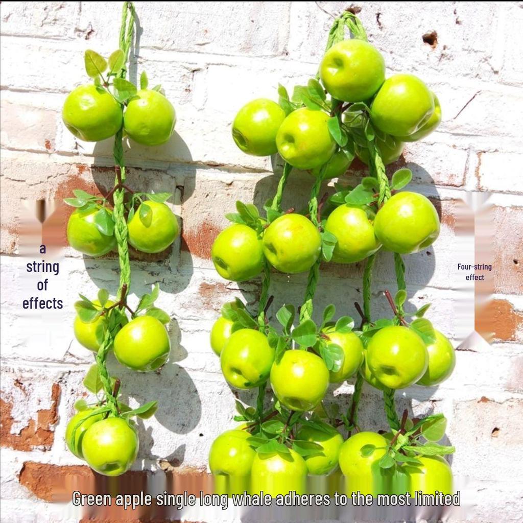 Farmhouse Restaurant Decor: Artificial Fruit Vine with Peaches, Apples, and Bananas.