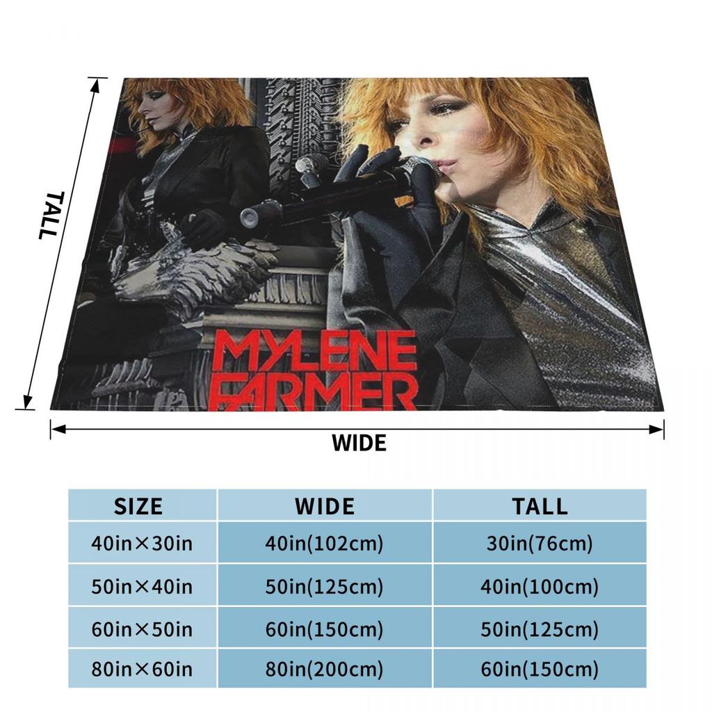 Mylene Farmer Personalized French Singer Blankets Soft Warm Flannel Throw Blanket Plush for Bed Living Room Picnic Travel Couch