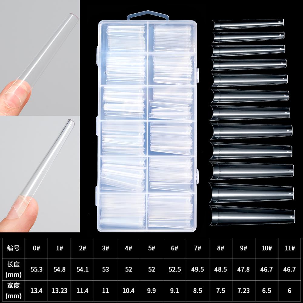 

240 шт./кор., удлиненные накладные ногти, балерина, французские ногти в форме гроба, накладные ногти с полным покрытием, прозрачные гелевые кончики, капсульные накладные накладные ногти