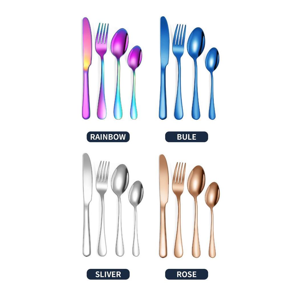 Popular 1010 Stainless Steel Tableware, Knife, Fork, Spoon Set, 24 Piece Set/16 Piece Set, Western Food Tableware Is Cheap
