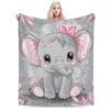 Elephant Blanket Gifts for Women Girls Super Soft Cozy Elephant Throw Blanket Warm Fuzzy Plush Fleece Bedding Decor Blanket