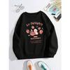 Autumn Women's Hoodie Cute Strawberry And Rabbit Printing Sweatshirt Warm Fleece Comfortable Pullover Fashion Female Clothes
