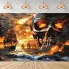 Skull Halloween Backdrop Moon Skeleton Graveyard Horror Photography Background Halloween Party Decoration Photo Booth Banner1147
