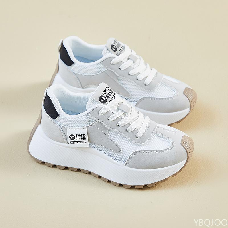 Fashion Women summer thin Lightweight breathable Mesh anti slip height increasing shoes Thick soled new fashionable versatile shoes