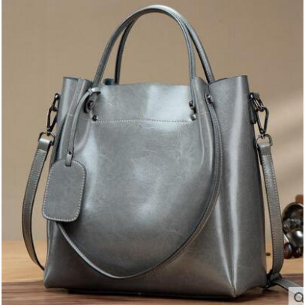 

Новая женская сумка из натуральной кожи, на плечо, мессенджер, женская ручная большая сумка, коровья кожа, повседневная женская сумка серый