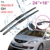 Rubber Wiper Blades For Mazda 6 GH 2008 2009 2010 2011 2012 Front Windscree Windshield Wipers Car Accessories Styling Stickers