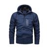 Fleece Thickened Men's Casual Hooded Jacket Winter Outdoor Cotton Jacket Windproof Jacket