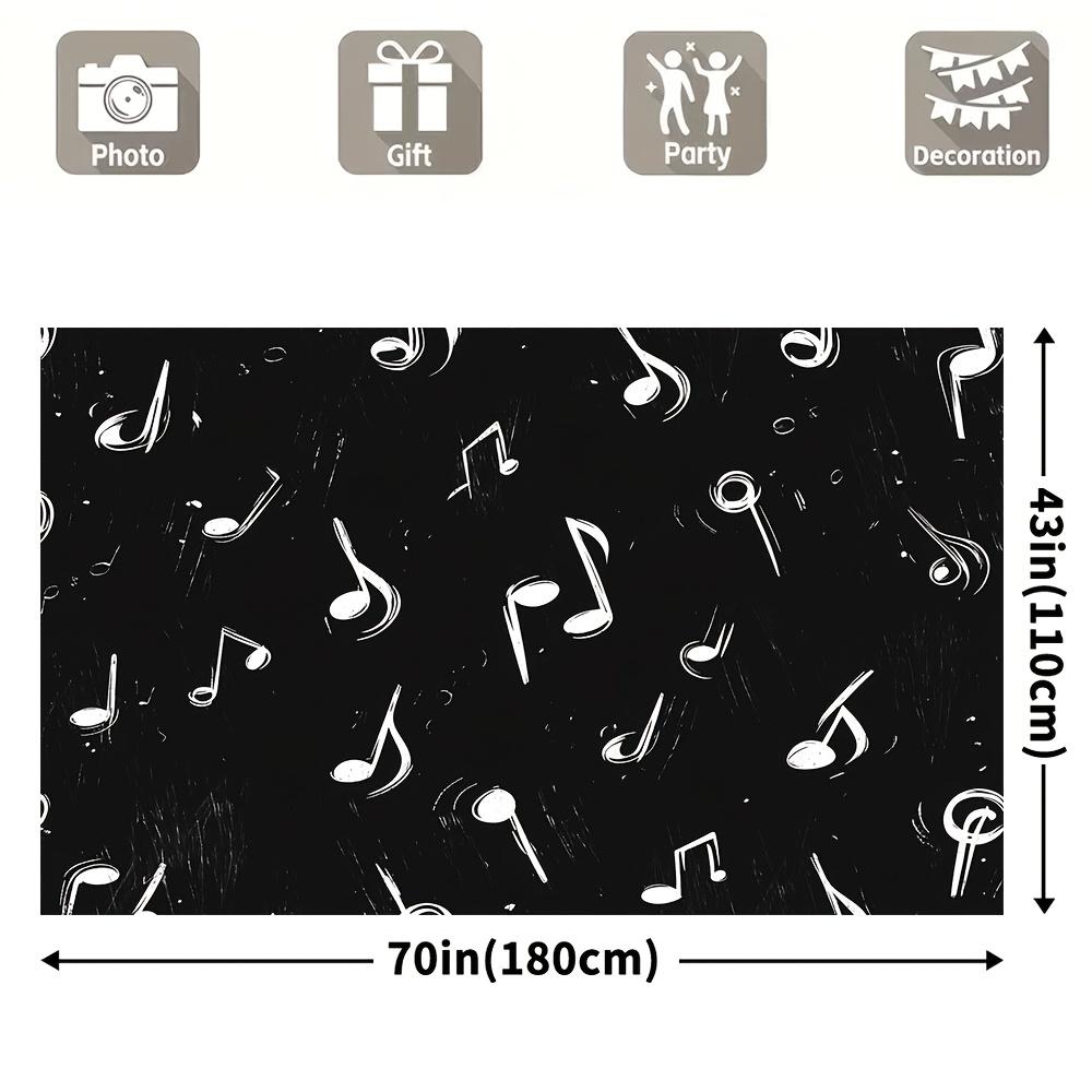 1 Stück Stoff mit Musiknoten-Hintergrund im Bobo-Stil, aus Polyester, geeignet für Hochzeiten und allgemeine Dekorationszwecke