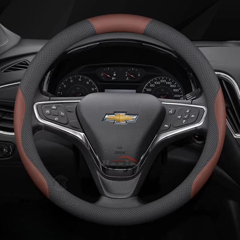 Leather Car Steering Wheel Cover for Chevrolet Monza Aveo Captiva Trax Orlando Groove Cruze Spark Non-slip Interior Accessories
