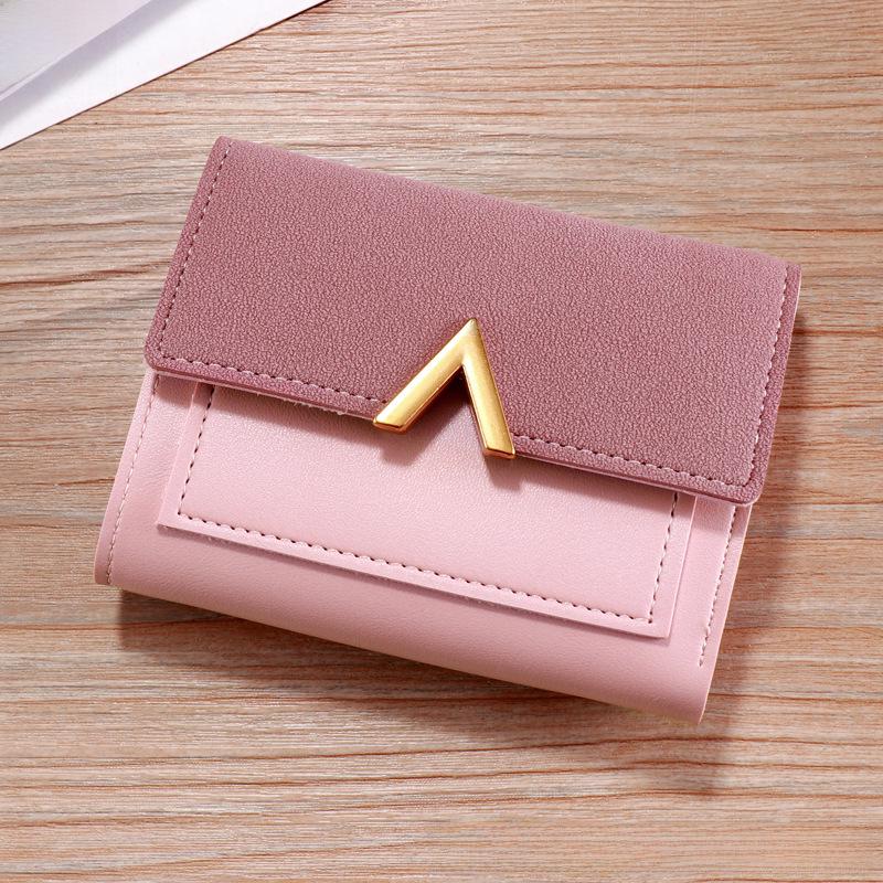 Dreifach faltbare Mini-Geldbörse mit Schnalle für Damen: Stilvoll, schlank, lässig und perfekt für Studenten