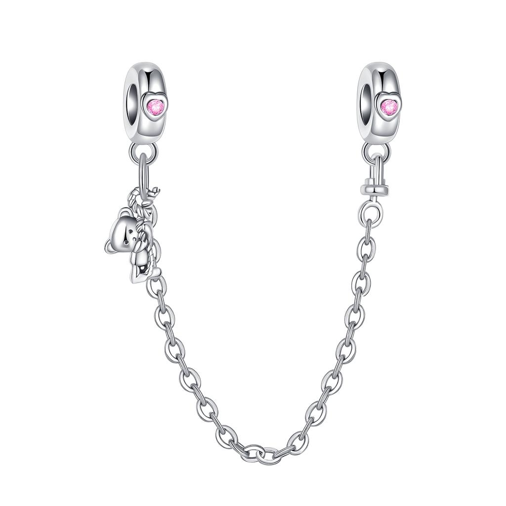 Charms Plata Copper Colors Bear Maple Leaf Safety Chains Beads Pendant For Original Bracelet For Women Diy Jewelry Love Gift