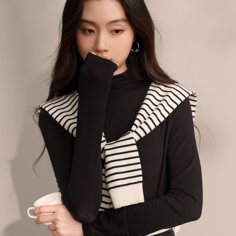 Sancai 2026 Autumn Half-High Collar Slim Fit T-shirt