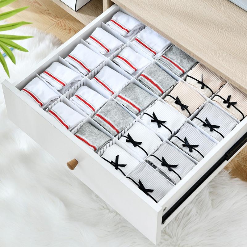 Adjustable Drawer Dividers-Free Combination Closet Organizer Boards for Underwear,Socks&Clothing, Multi-Layer Storage Separators