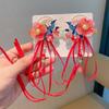 1 Pair Double Clip Hanfu Hair Clips Vibrant Color Floral Tassel Pearl Bunny Hair Clips Secure Grip Delicate Craft Fairy Hairpins