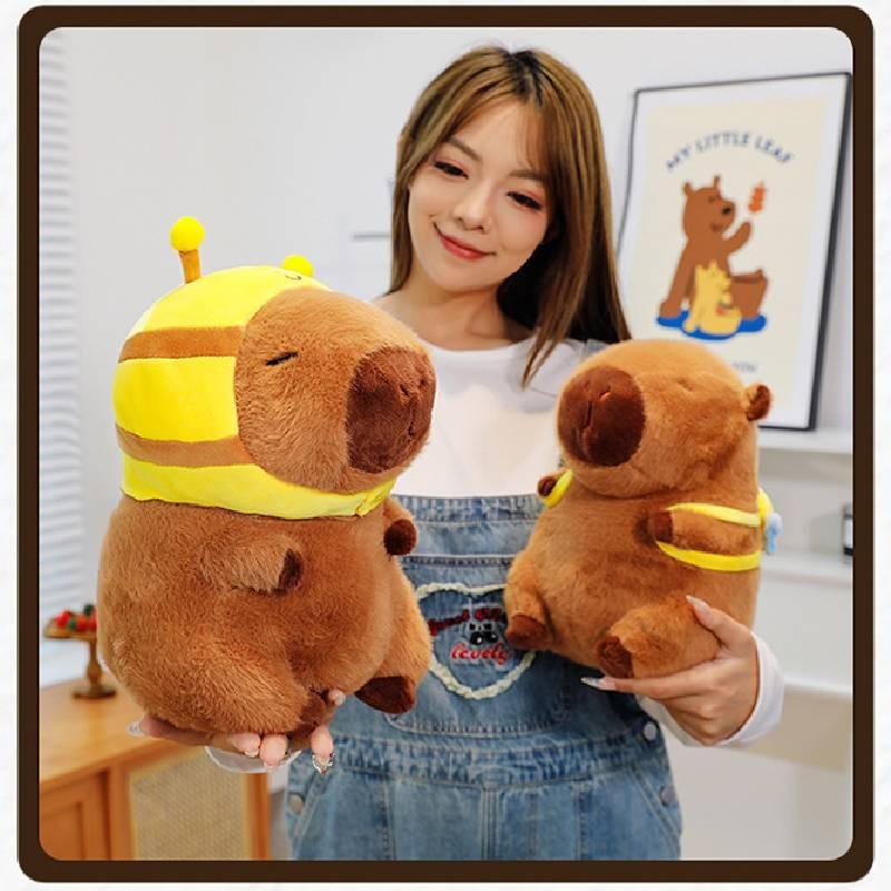 Plush Capybara Bee Toy Cartoon Stuffed Doll Living Room Decoration Gift Kids