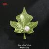Versatile Green Leaf Brooch Pin with Pearl - Safety Pin for Sweaters, Coats, and Corsage Accessories