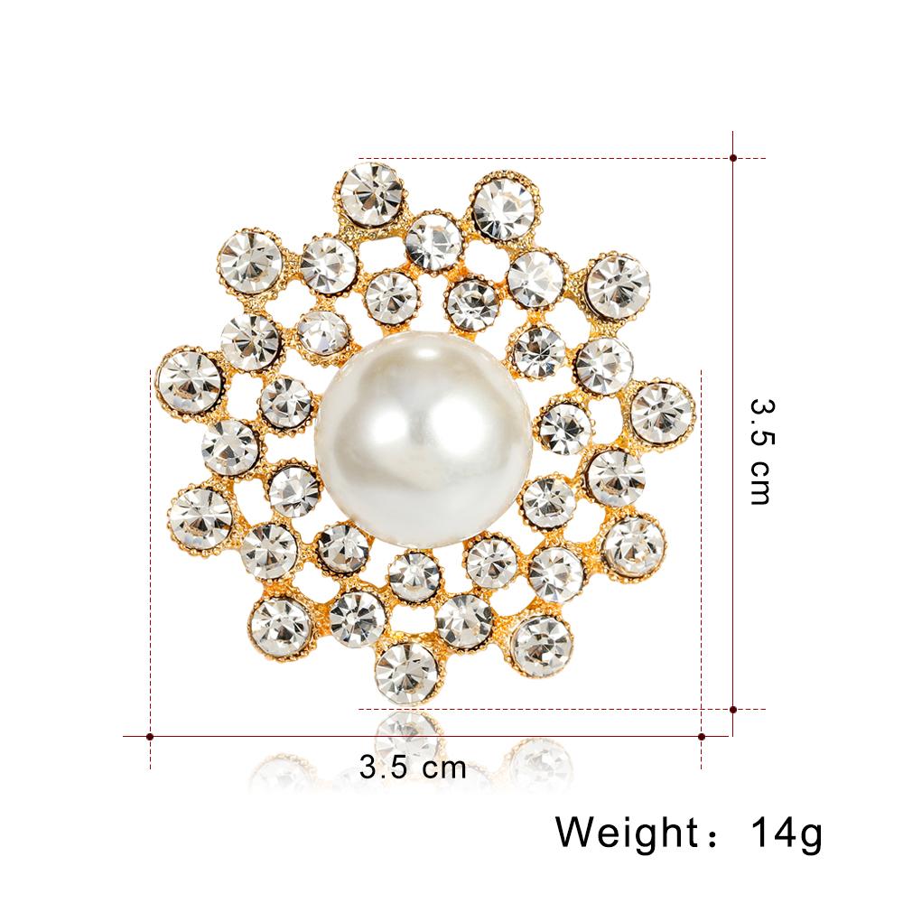 Snowflakes Pattern Corsage Brooch Breastpin Hollowed-out Alloy Inlaid Rhinestone Lady Women Valentine Gift