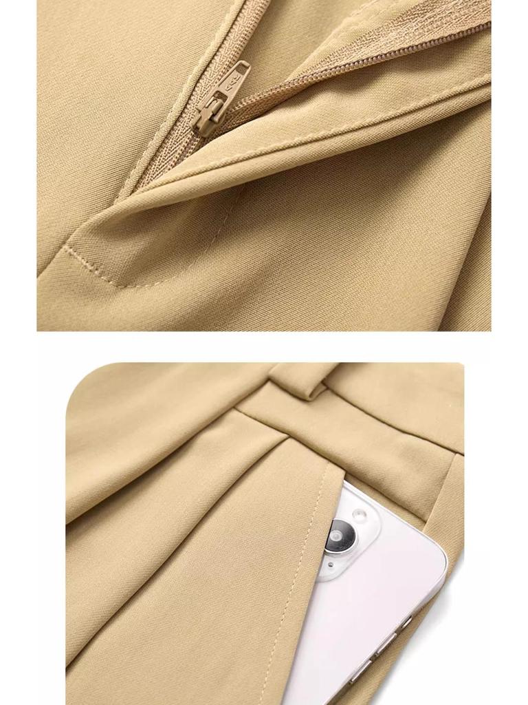 Women's High-End Yellow Wide-Leg Trousers - Spring/Autumn 2025 Style