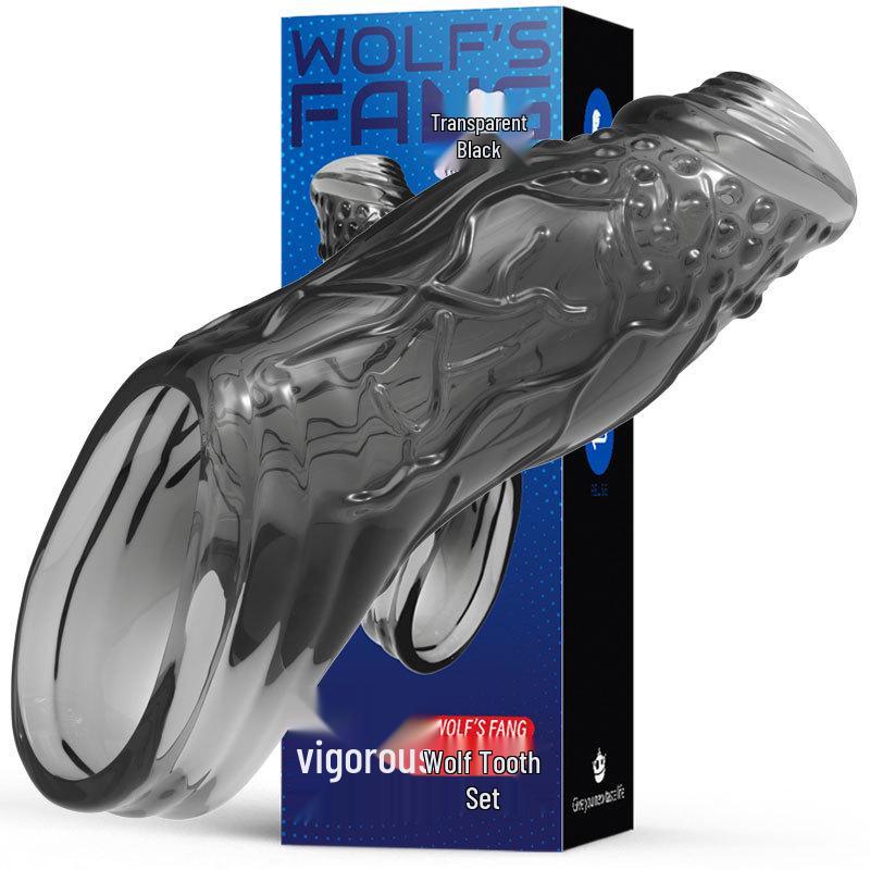 Enhanced Men's Wolf Tooth Sleeve Restraint Ring: Thickening, Enlarging, Exposed Head Lock Condom.