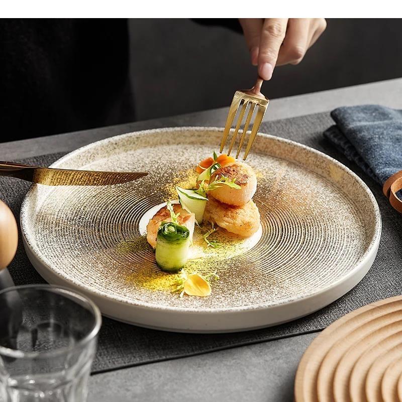 Ceramic Steak Plate Tableware Hotel Restaurant Pasta Dessert Main Dish Nordic Home Kitchen