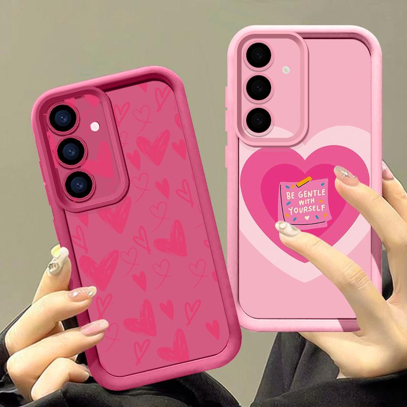 Colorful Love Heart Case For Samsung S26 S25 Ultra S24 S23 S22 S21 FE A18 A54 A55 A16 A26 A36 A56 A17 A27 A37 A57 5G Shockproof Bumper Cover