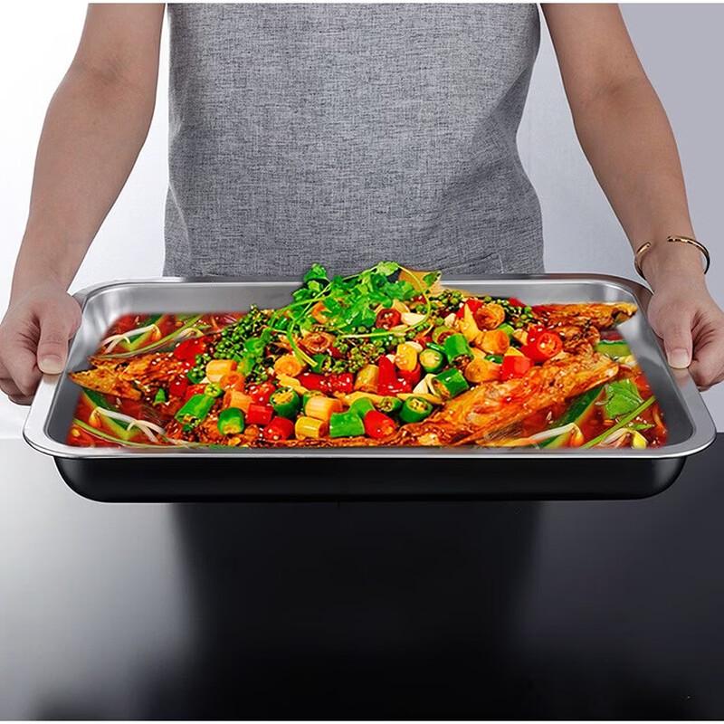 Rectangular Thickened Stainless Steel Kitchen Tray
