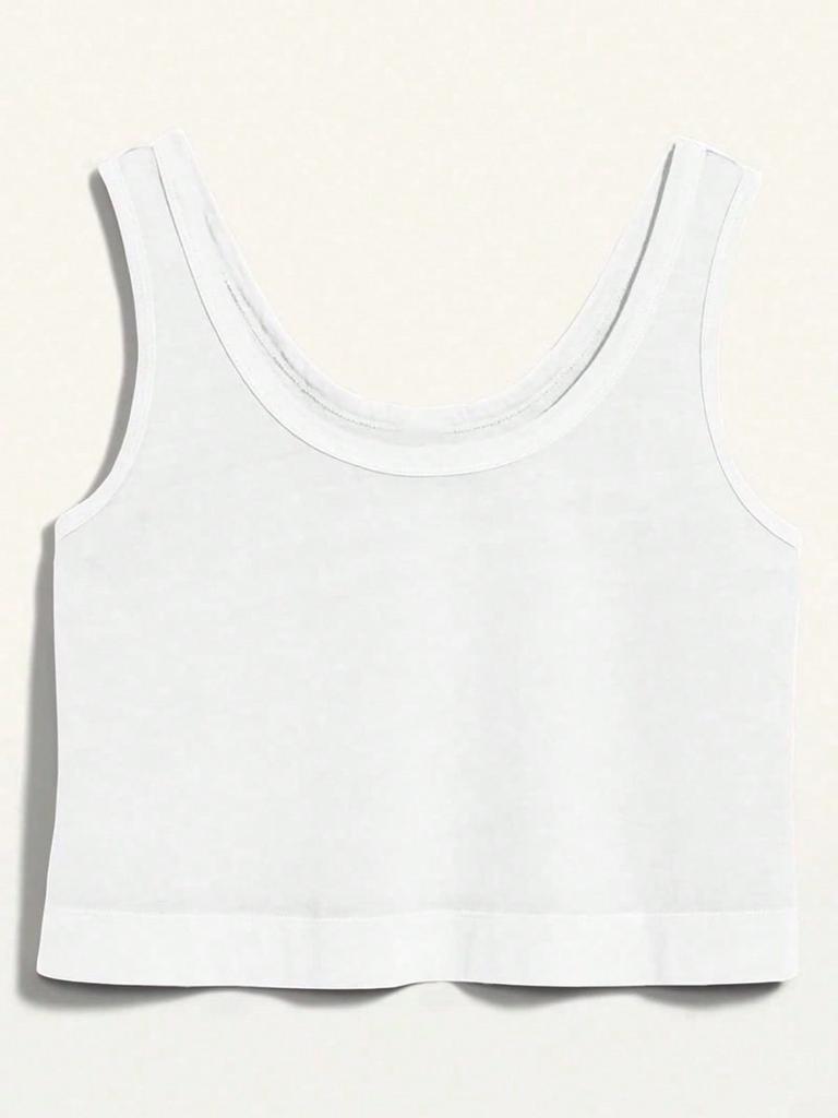 Women's Cotton Crop Tank Top Sleeveless Loose Basic Cropped Top for Yoga Workout